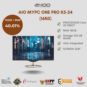 Desktop All in One TKDN Axioo MyPC One Pro K5-24 (16N5) / i5-1135G7/ RAM 16GB / NVME 512 GB/ 23.8"/ VGA Integrated/ Win 10/ 1Y