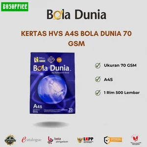 KERTAS HVS A4S BOLA DUNIA 70 GSM