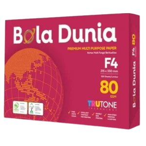 KERTAS HVS F4 BOLA DUNIA 80 GSM