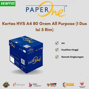Kertas HVS A4 PaperOne 80 Gram All Purpose (1 Dus Isi 5 Rim)