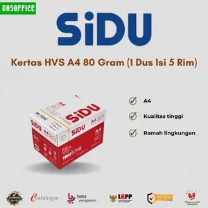 Kertas HVS A4 Sidu 80 Gram (1 Dus Isi 5 Rim)