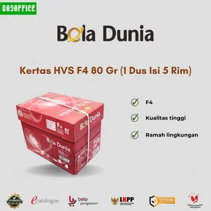 Kertas HVS A4 Bola Dunia 80 Gr (1 Dus Isi 5 Rim)