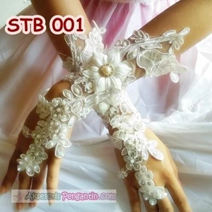 Sarung Tangan Pengantin Lace Fingerless l AKsesoris Wedding - STB 001
