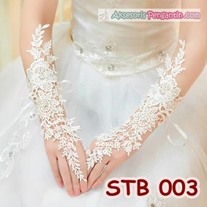 Sarung Tangan Wedding Lace Fingerless l Aksesoris Pengantin - STB 003