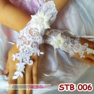 Sarung Tangan Wedding l Aksesoris Pengantin l Fingerless Lace- STB 006