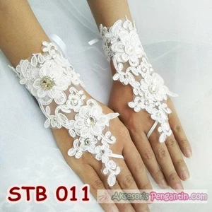 Sarung Tangan Fingerless Lace - Aksesoris Wedding Pengantin - STB 011
