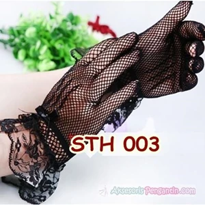 Bridal Gloves Ladies Black Full l Accessories wedding STH-003