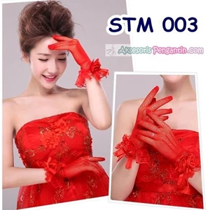 Sarung Tangan Pesta Pengantin bridal Merah- Wedding Gloves - STM 003