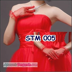 Sarung Tangan Pengantin Wanita Modern l Full Merah - STM 005