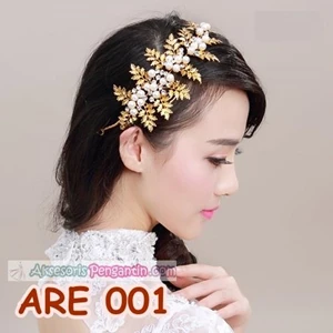 Hair tiara Party Wedding Bridal Accessories l Modern Gold-ARE 001