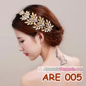 Bridal tiara Modern Gold l hair accessories Wedding Party-ARE 005