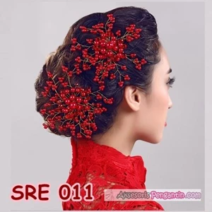 Sirkam Wedding Party Red-Hair Accessories Bridal Bun-SRE011