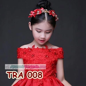 Hair accessories Children Women-Crown Tiara bridal party red-TRA 008