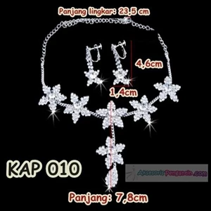 Perhiasan Kalung Pengantin l Aksesoris Kalung Anting Wanita - KAP 010