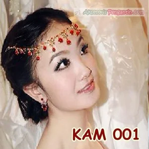 Kalung Pesta Pengantin Merah l Set Perhiasan Aksesoris Wedding-KAM 001