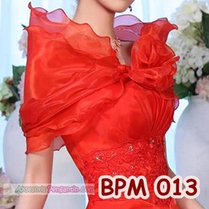 Bolero Pesta Wedding Merah l Aksesoris Cardigan Pengantin - BPM 013