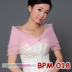 Bolero Pesta Lace Soft Pink l Aksesoris Cardigan Pengantin - BPM 018