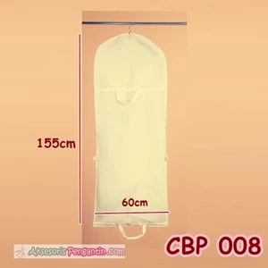 Tas Organizer Cover Pelindung Gaun Baju Pesta Cream p=155cm - CBP 008