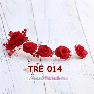 Hair Accessories Red Party Decorations Bridal Tiara Gold Ladies-TRE014