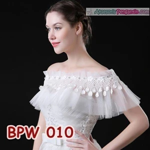 Bolero Pesta Pengantin Wanita l Cardigan Gaun Wedding Putih - BPW 010