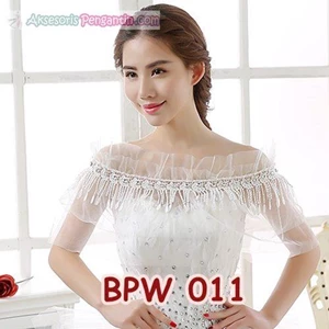 Aksesoris Bolero Pesta Pengantin l Cardigan Gaun Wedding Putih-BPW 011