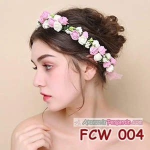 Aksesoris Flower Crown Pesta Wanita l Mahkota Bunga Wedding - FCW 004