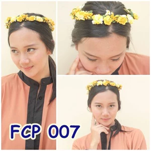 Flower Crown Kuning Pesta Pengantin l Aksesoris Mahkota Bunga - FCP 007