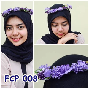 Flower Crown Pesta Ungu Pengantin l Mahkota Bunga Wedding - FCP 008