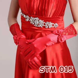 Sarung Tangan Merah Pernikahan l Aksesoris Wedding Pengantin - STM015