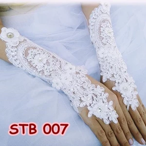 Sarung Tangan Lace Pengantin Full Payet - Aksesoris Wedding - STB 007