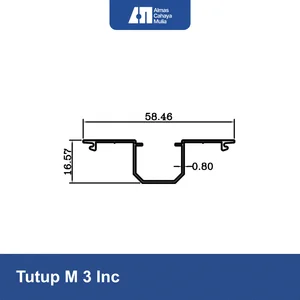 Tutup M 3 Inc Section Aluminium Profile Extrusion