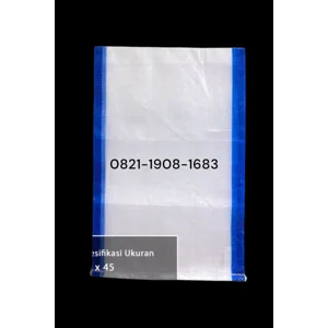 Karung Beras  Transparan 30x45 pollet polet list lis biru
