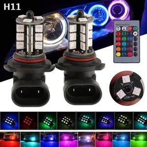 Lampu Mobil LED Foglamp H11 RGB 27 TITIK - LED RGB Fog lamp H 11 REMOTE 5050 SMD