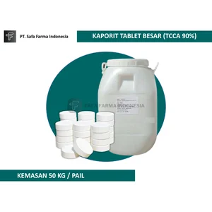 Kaporit Tablet Besar 90% (Trichloroisocyanuric Acid 90%) - 50kg/Drum