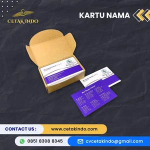 Kartu Nama dan Tent Card Custom dengan Variasi Ukuran Bahan Desain