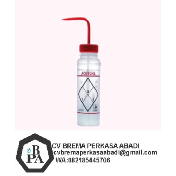 alat lab merck Safety Label Wash Bottle, LDPE, 1 L "Acetone"