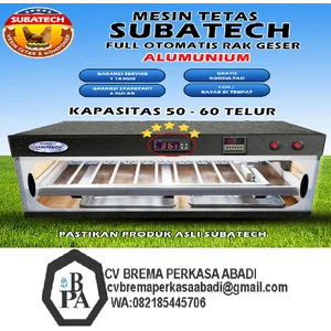 Mesin Tetas Telur Full Otomatis Penetas SUBATECH Rak Geser ALUMUNIUM MTFORG 50 Ayam Bebek Burung