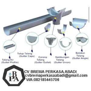 Talang Air PVC Langgeng HR 6" 6 Inch 4m 4meter 4mtr Setengah Lingkar