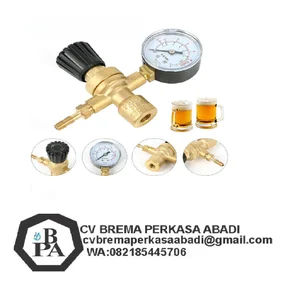 Regulator tabung gas mini yang cocok untuk peralatan las serta untuk menurunkan tekanan pada tabung argon atau CO2 sekali pakai