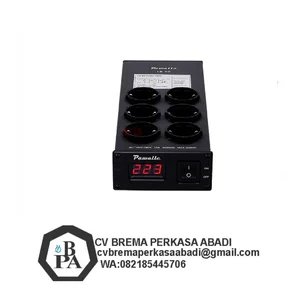 Stopkontak filter daya Pawalle LB60 EU dengan fitur anti-lonjakan arus perlindungan beban berlebih dan tampilan tegangan