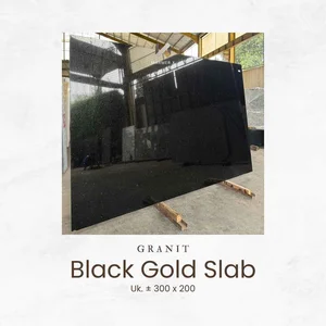 Granit Black Gold Slab – Batu Granit Hitam dengan Kilau Emas untuk Interior & Area High Traffic