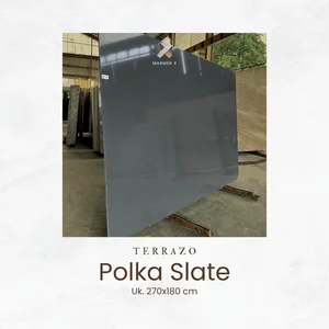 Terrazo Polka Slate Ukuran 270 x 180 cm – Keramik Lantai Teraso Abu Gelap dengan Motif Mikro Elegan untuk Interior Modern dan Industrial