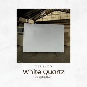 Terrazo White Quartz Ukuran 273 x 183 cm – Keramik Lantai Teraso Putih dengan Taburan Abu Elegan untuk Interior Modern dan Minimalis
