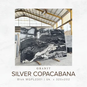 Granit Silver Copacabana Ukuran 325x202 cm - Batu Granit Hitam Perak untuk Interior Modern