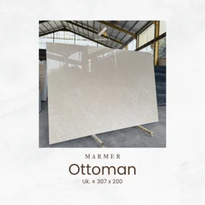 Marmer Ottoman Ukuran 307x200 cm - Batu Marmer Krem Warm Vein Tekstur Alur Halus untuk Interior Warm Minimalist