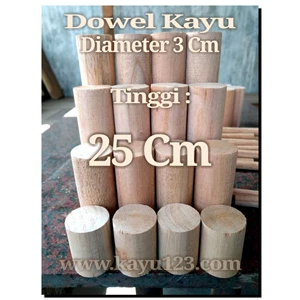 Kayu Dowel Diameter 3 Cm Tinggi 25 Cm