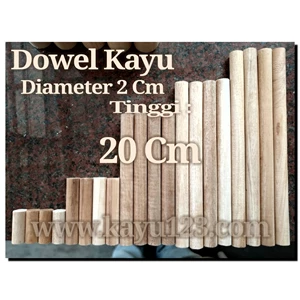 Kayu Dowel Diameter 2 Cm Tinggi 20 Cm