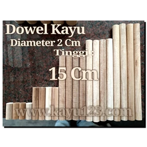 Kayu Dowel Diameter 2 Cm Tinggi 15 Cm