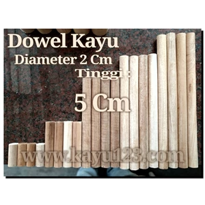 Kayu Dowel Diameter 2 Cm Tinggi 5 Cm