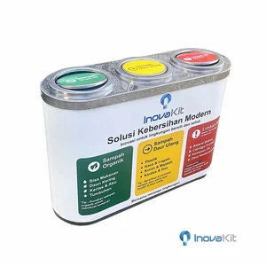 Tempat Sampah Stainless Silinder 3 in 1